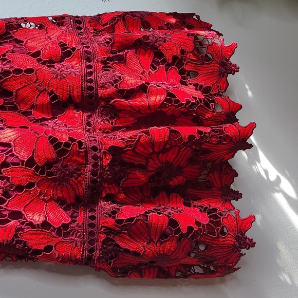 Red Flower Lace Dress - Picture 5 of 7